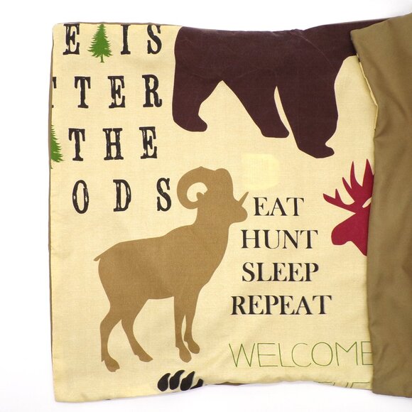 Remington Pillow Shams Lot of 2 STANDARD SIZE 26x20 Life Is Better In The Woods - Picture 7 of 11